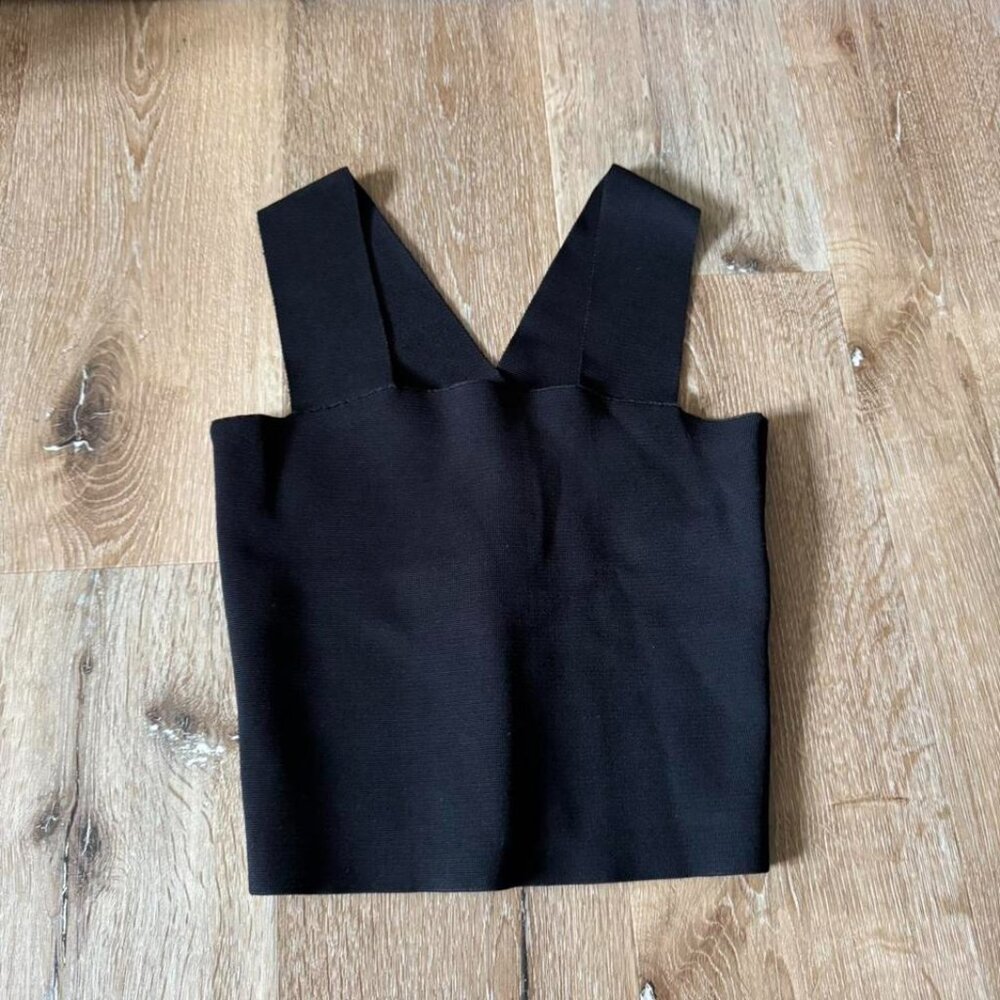 ALC Black Ribbed‎ Crop Top Size S